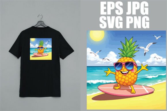 Cute Surfing Pineapple SVG: A Fun Addition to T-Shirt Designs and Graphics