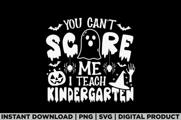 Kindergarten Halloween Teacher Spooky Graphics for T-Shirt Designs