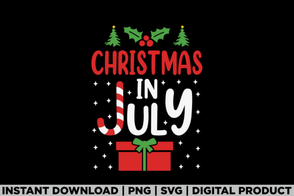 Merry Christmas in July Gift Box Xmas: A Versatile T-Shirt Design