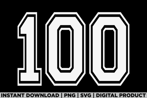 Number 100 Birthday Varsity Sports Team Graphics for T-Shirts