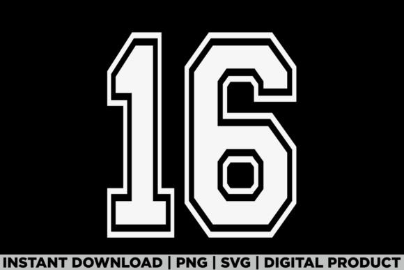 Number 16 Birthday Varsity: Perfect for T-Shirt Designs