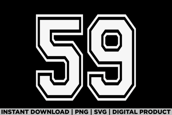 Number 59 Birthday Varsity Sports Team Graphics for T-Shirts