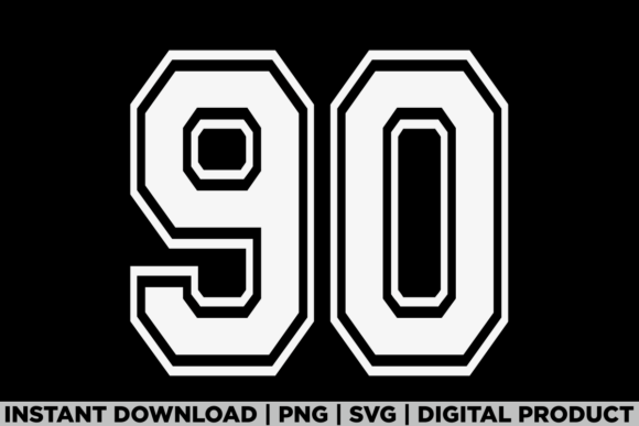 Number 90 Birthday Varsity: Perfect for T-Shirt Designs