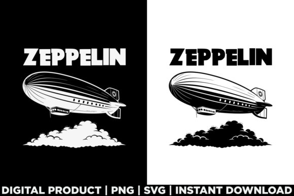 Retro Zeppelin 70s 80s Dirigible Airship