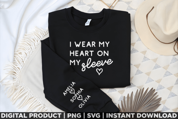 Review: I Wear My Heart on My Sleeve Kids Names Graphics for T-Shirt Designs