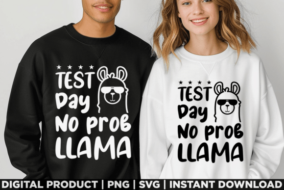 Test Day No Prob Llama: A Fun T-Shirt Design Graphic